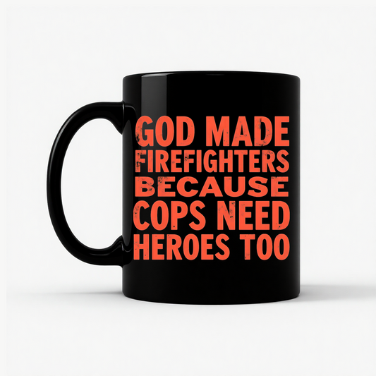 Firefighters Cops Heroes Mug in Black