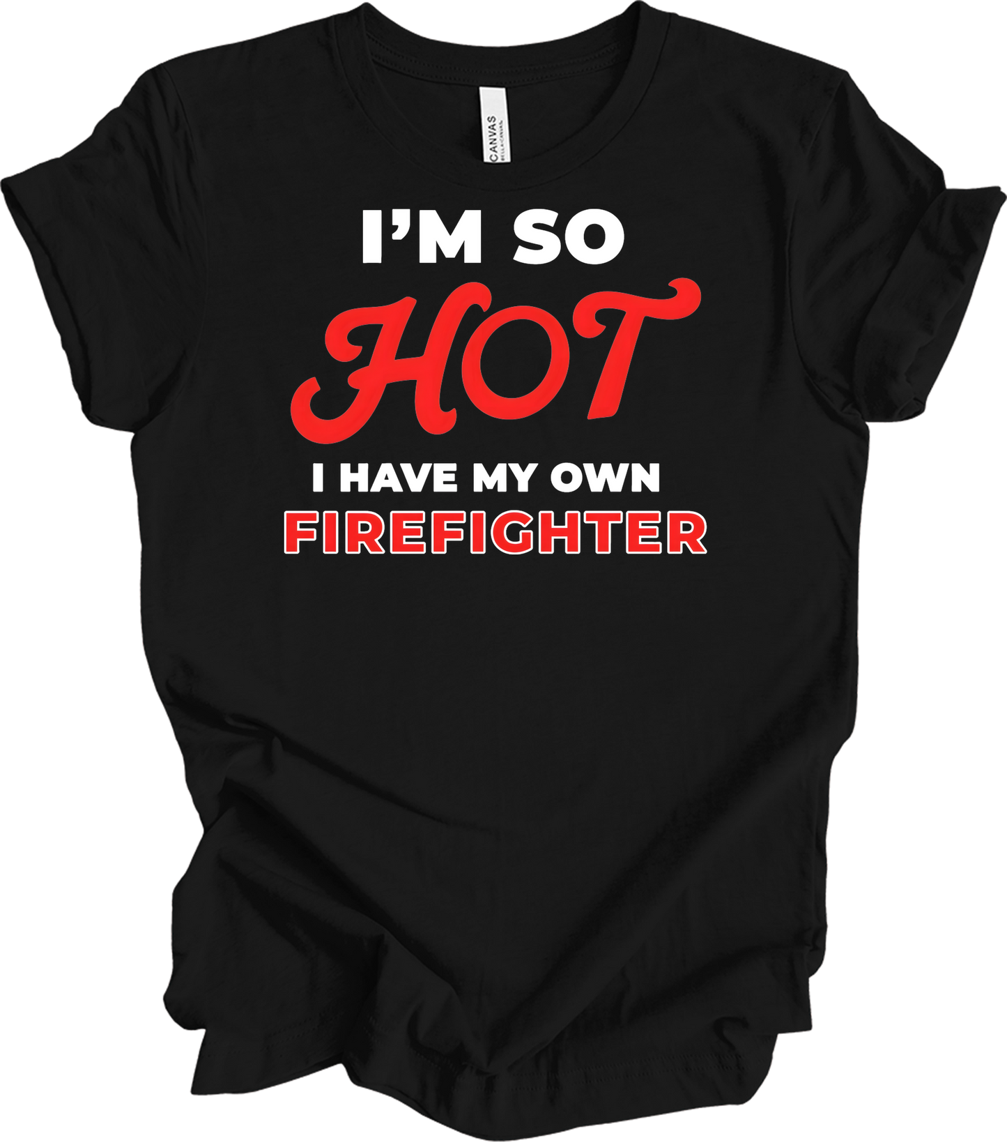 Funny Firefighter Partner T-Shirt in Black