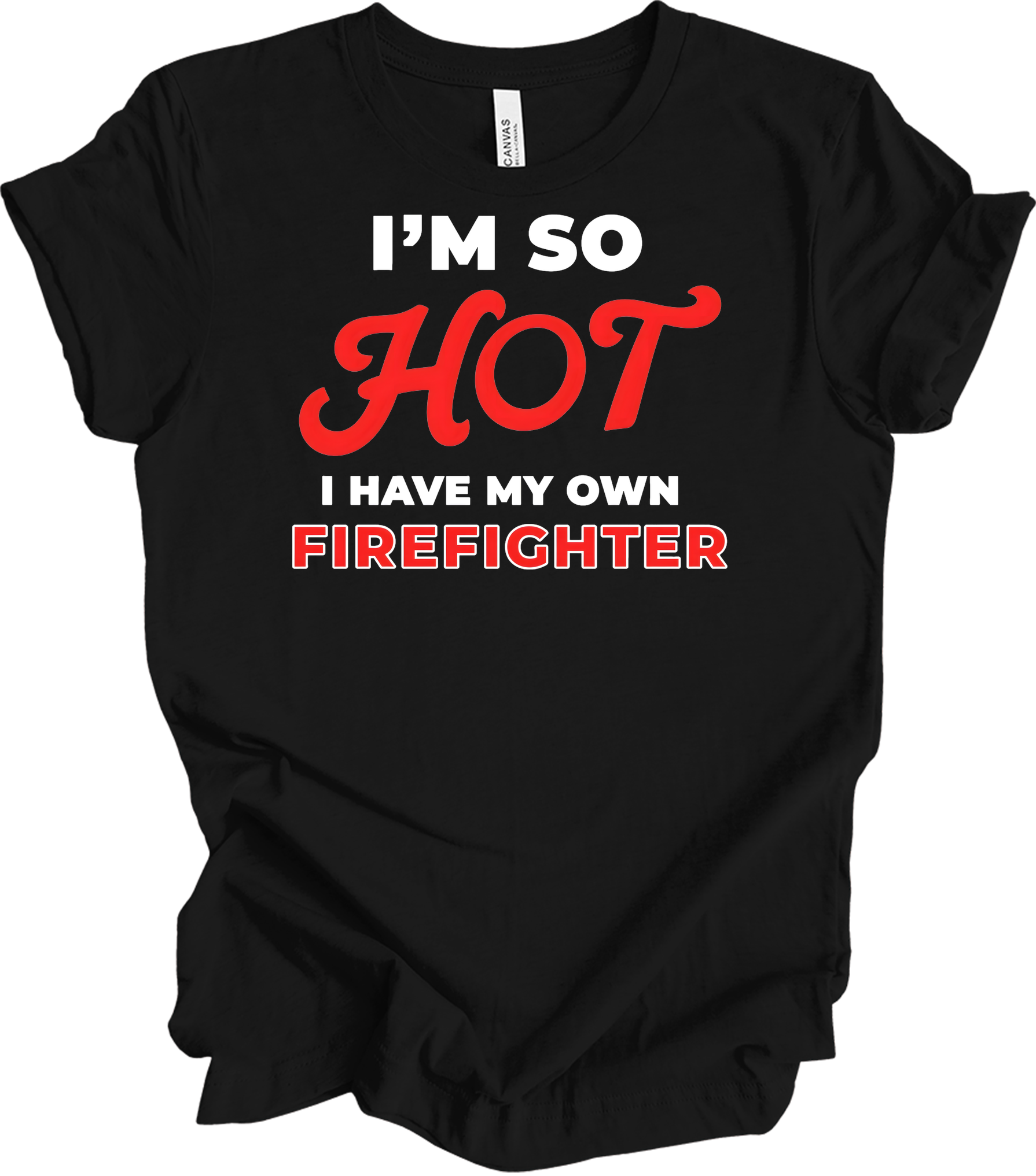Funny Firefighter Partner T-Shirt in Black