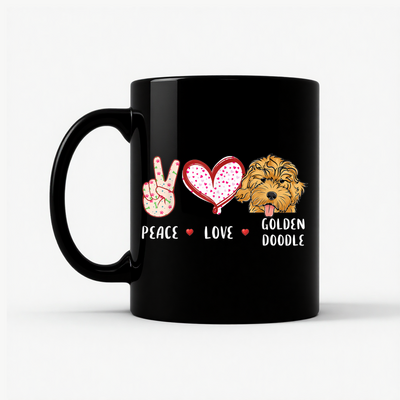 Peace Love Golden Doodle Mug