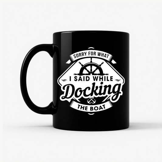 Boat Captain - Funny Docking Boat Mug in Black