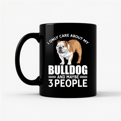 English Bulldog Graphic - Bulldog Owner Gift Mug in Black