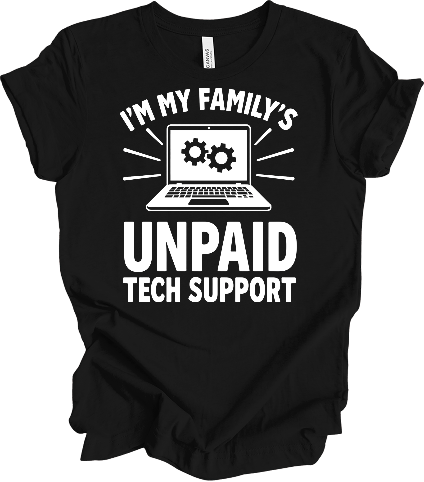 Unpaid Tech Support T-Shirt in Black
