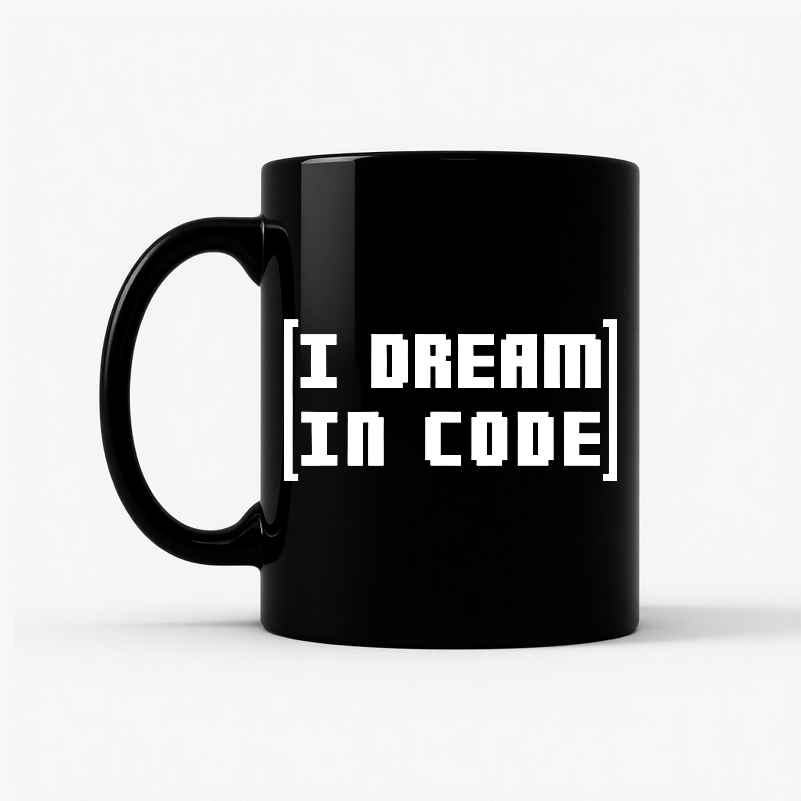 I Dream In Code Mug in Black