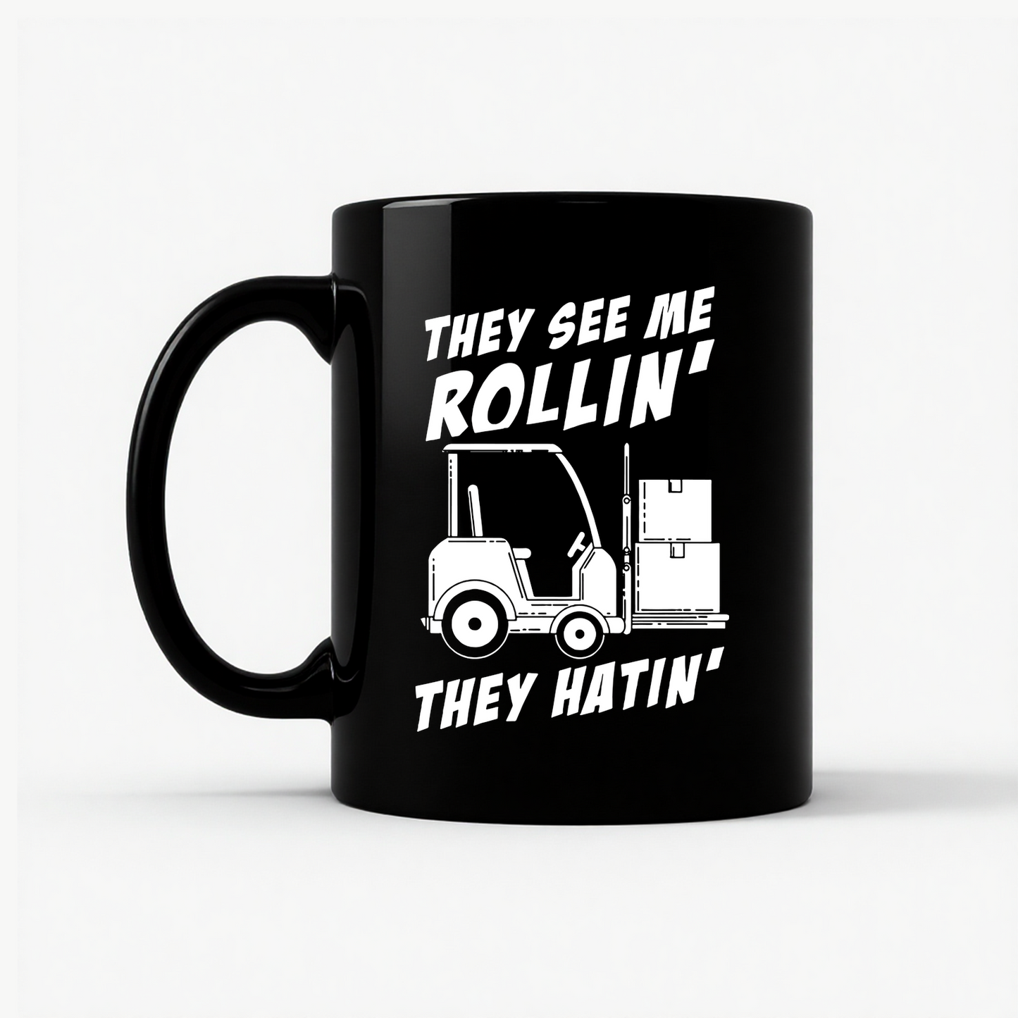 Forklift Operator Funny Mug in Black