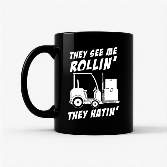 Forklift Operator Funny Mug in Black