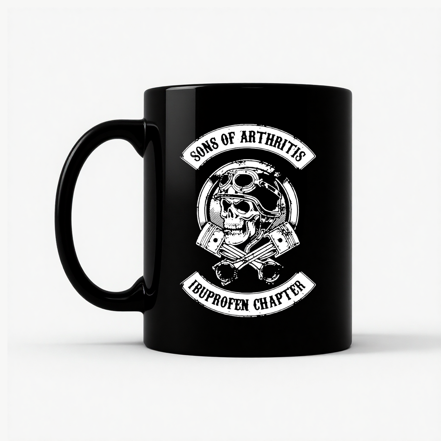 Sons of Arthritis Ibuprofen Chapter Biker Mug in Black