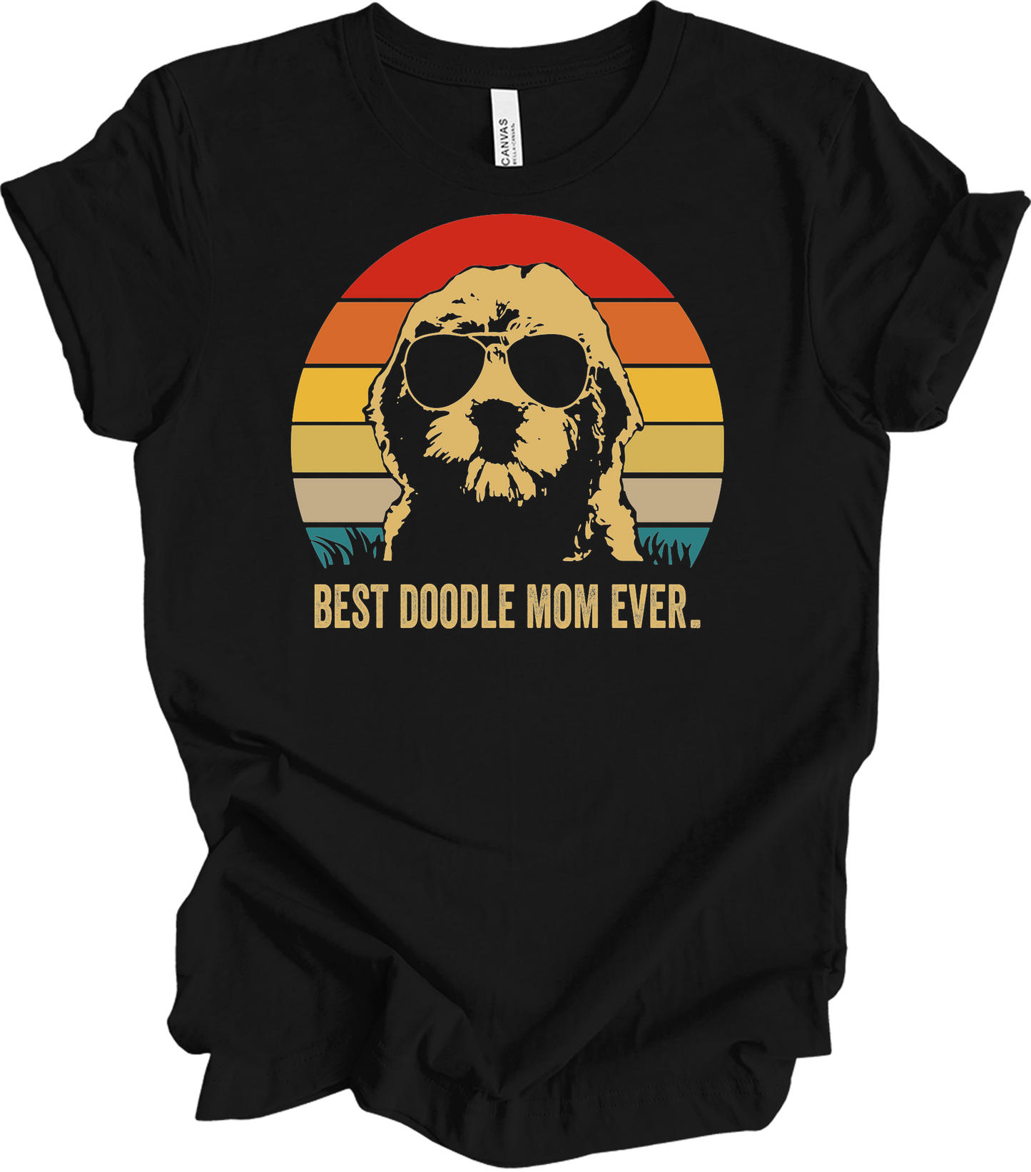 Best Doodle Mom Ever The Big Lebowski Style Retro Dog T-Shirt in Black