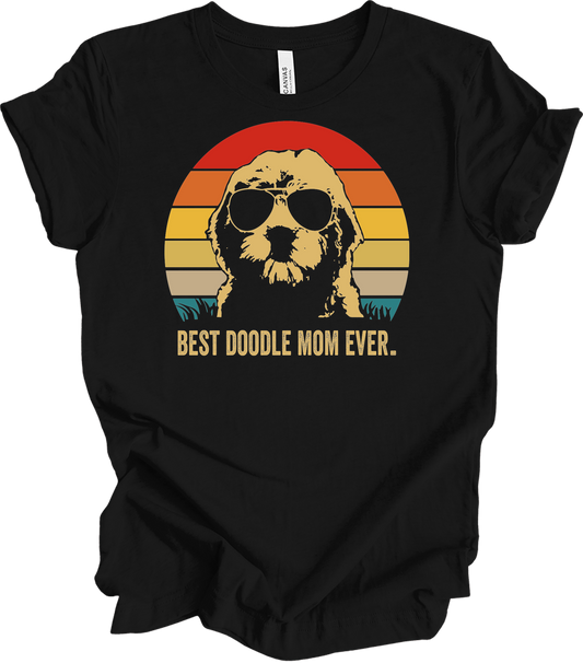 Best Doodle Mom Ever The Big Lebowski Style Retro Dog T-Shirt in Black