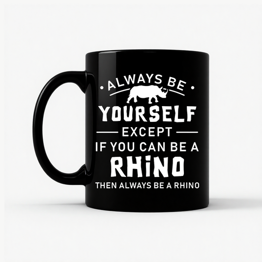 Always Be Yourself Rhino Mug in Black