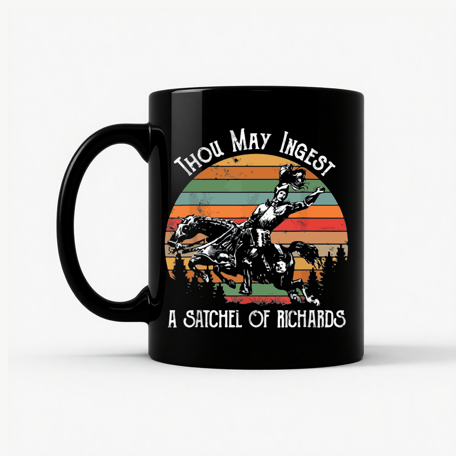 Native American Horse Thou May Ingest Satchel Of Richards Mug in Black