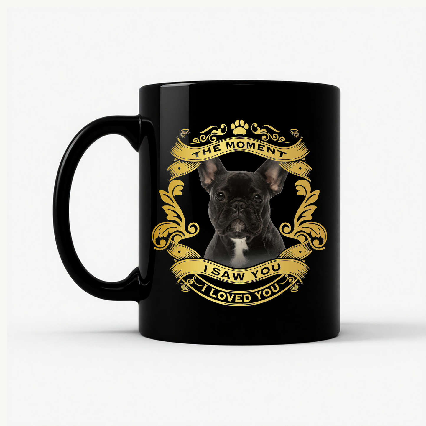 French Bulldog 'Love' Mug in Black