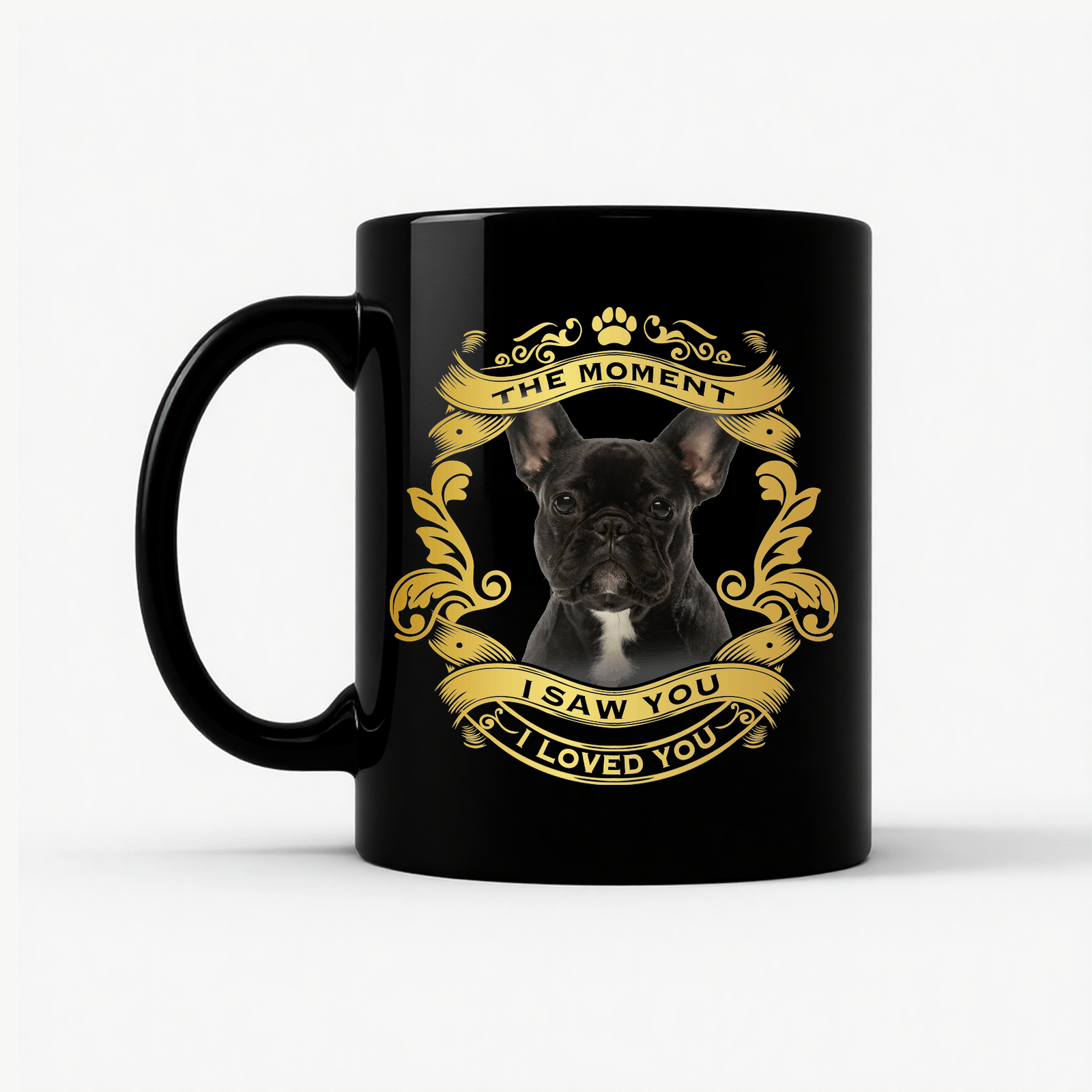 French Bulldog 'Love' Mug in Black