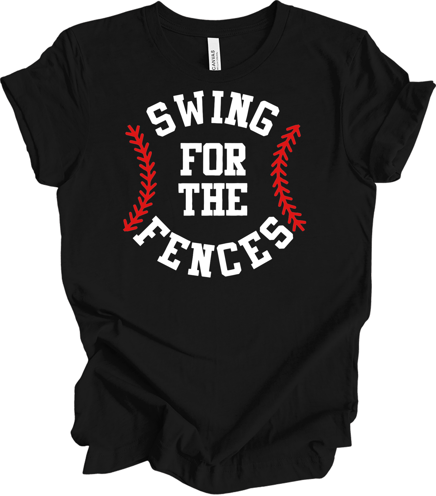 Swing for the Fences Baseball T-Shirt in Black