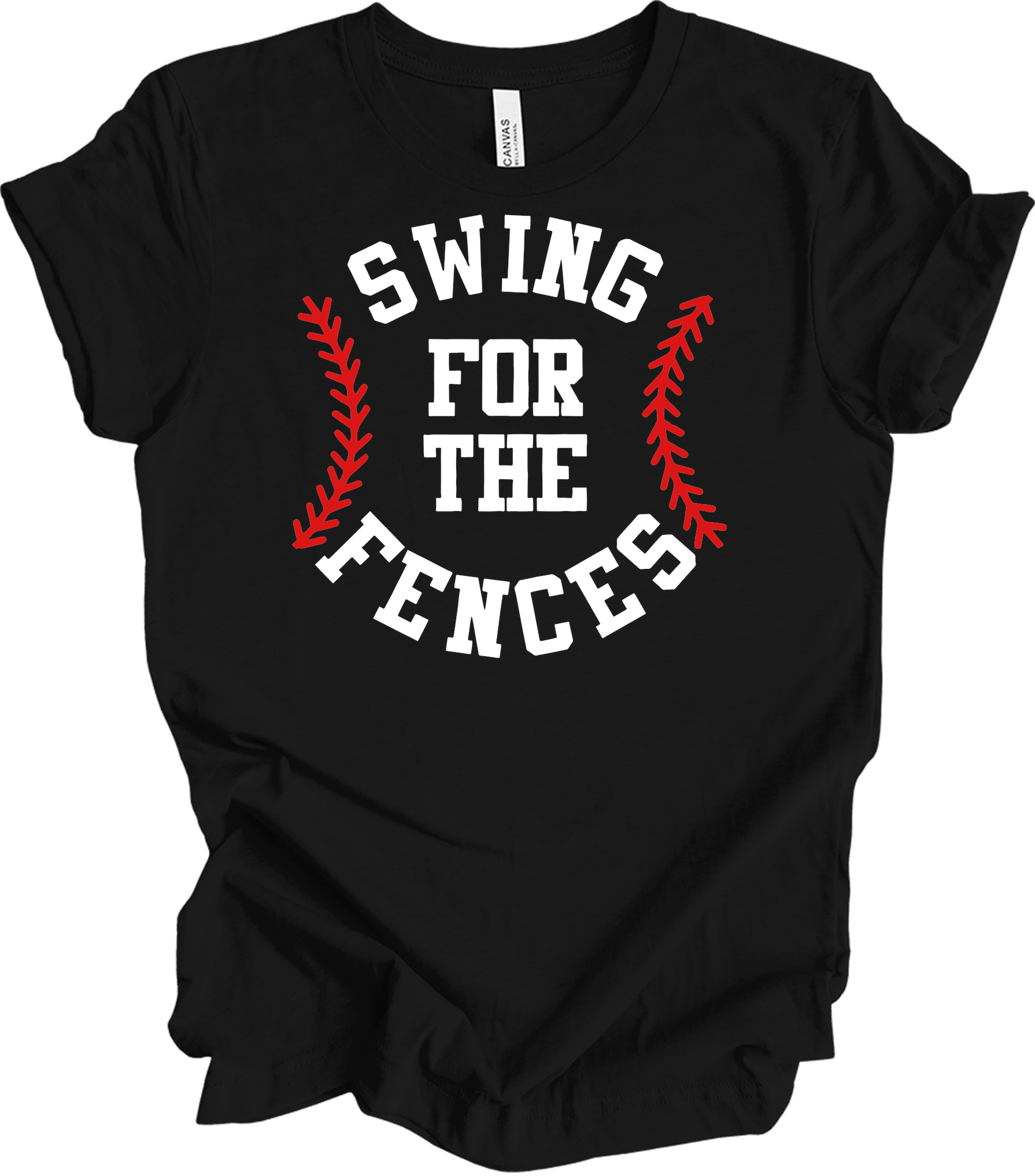 Swing for the Fences Baseball T-Shirt in Black