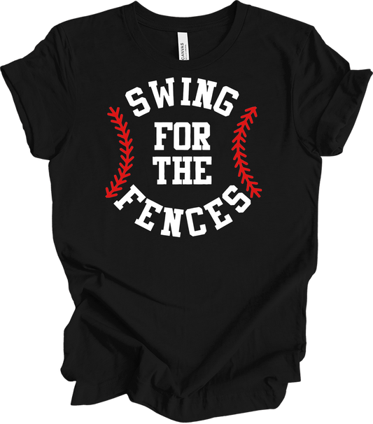 Swing for the Fences Baseball T-Shirt in Black