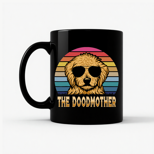 The Doodmother Goldendoodle Mug in Black