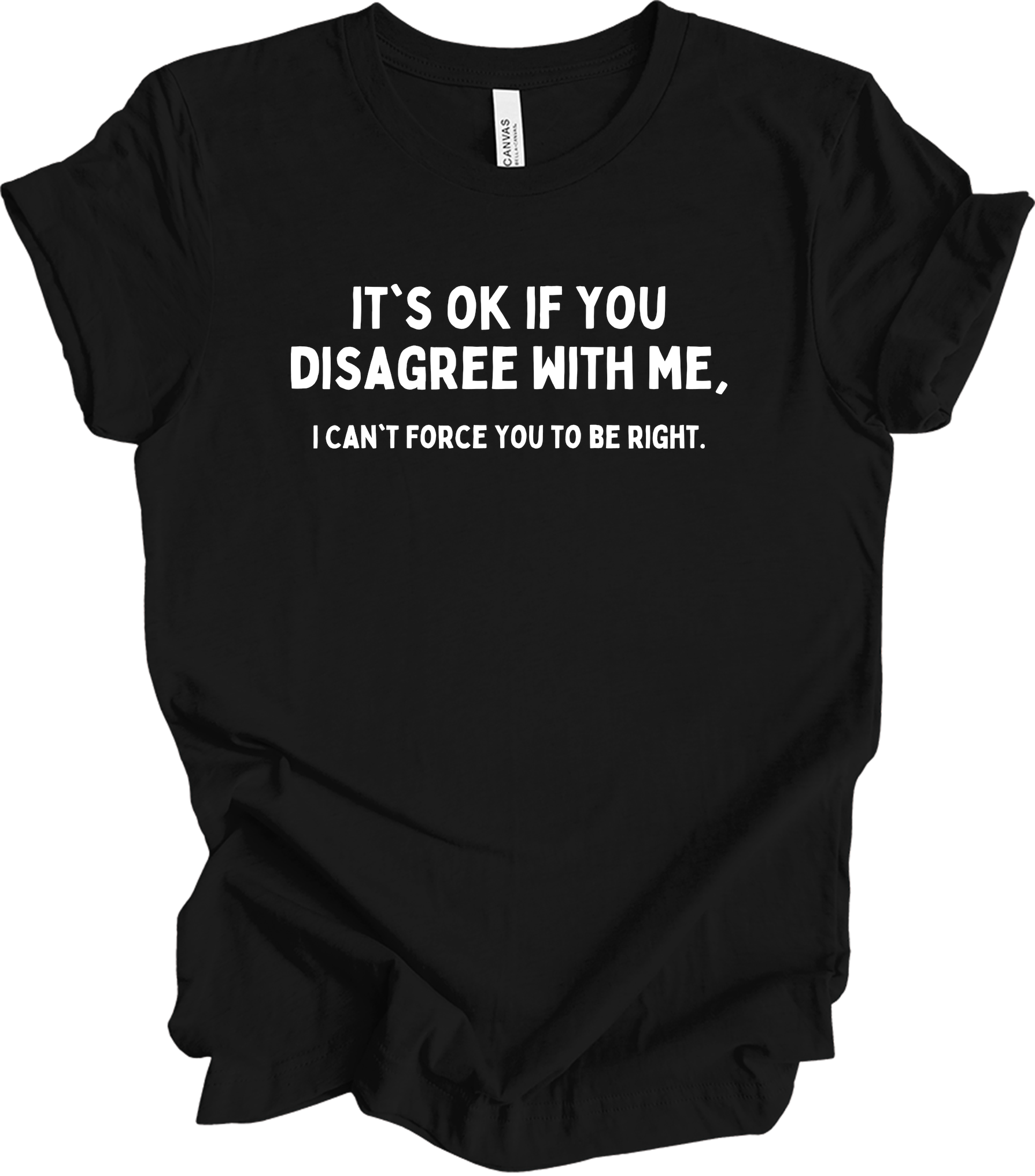 Disagree with Me Funny T-Shirt in Black