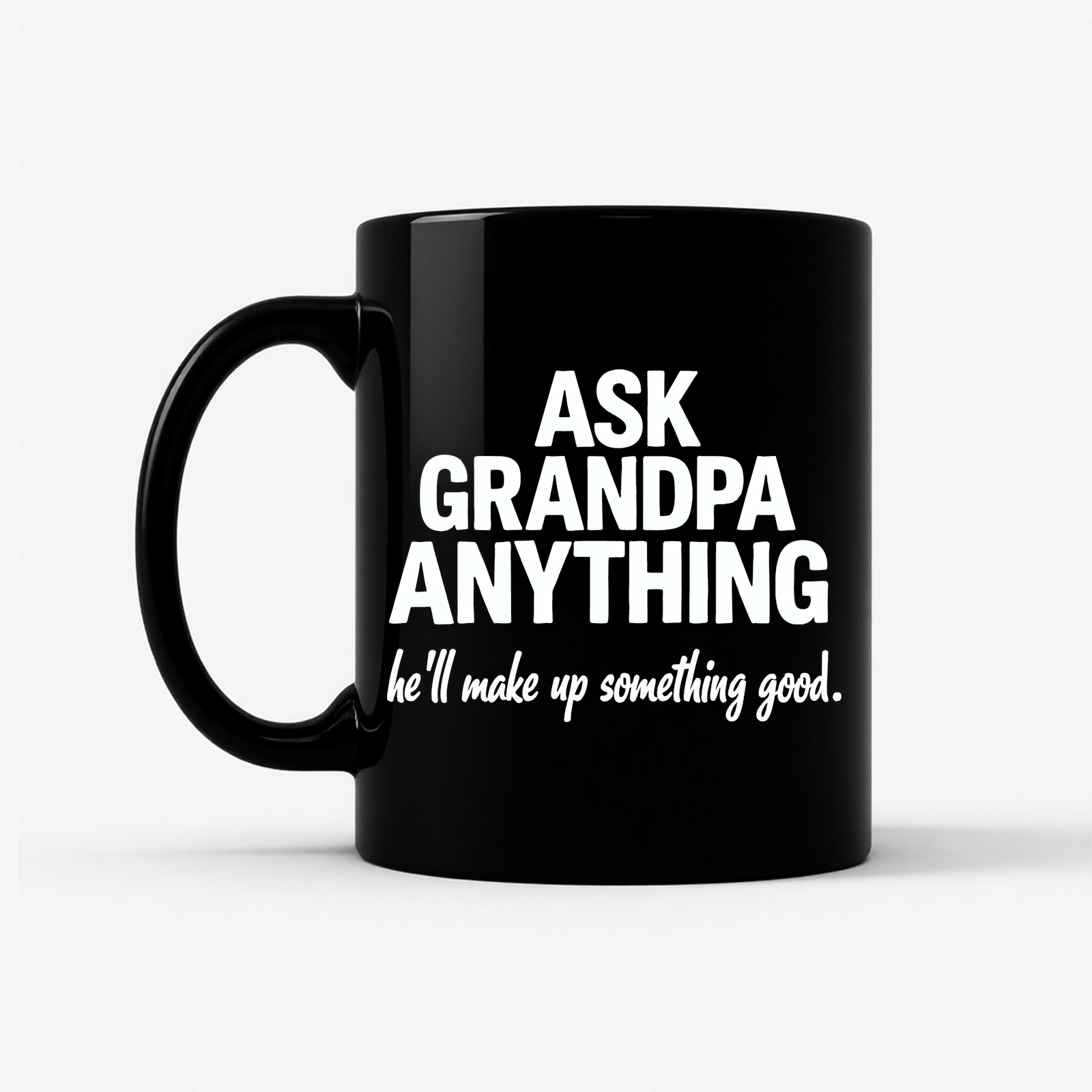 Ask Grandpa Anything Mug in Black