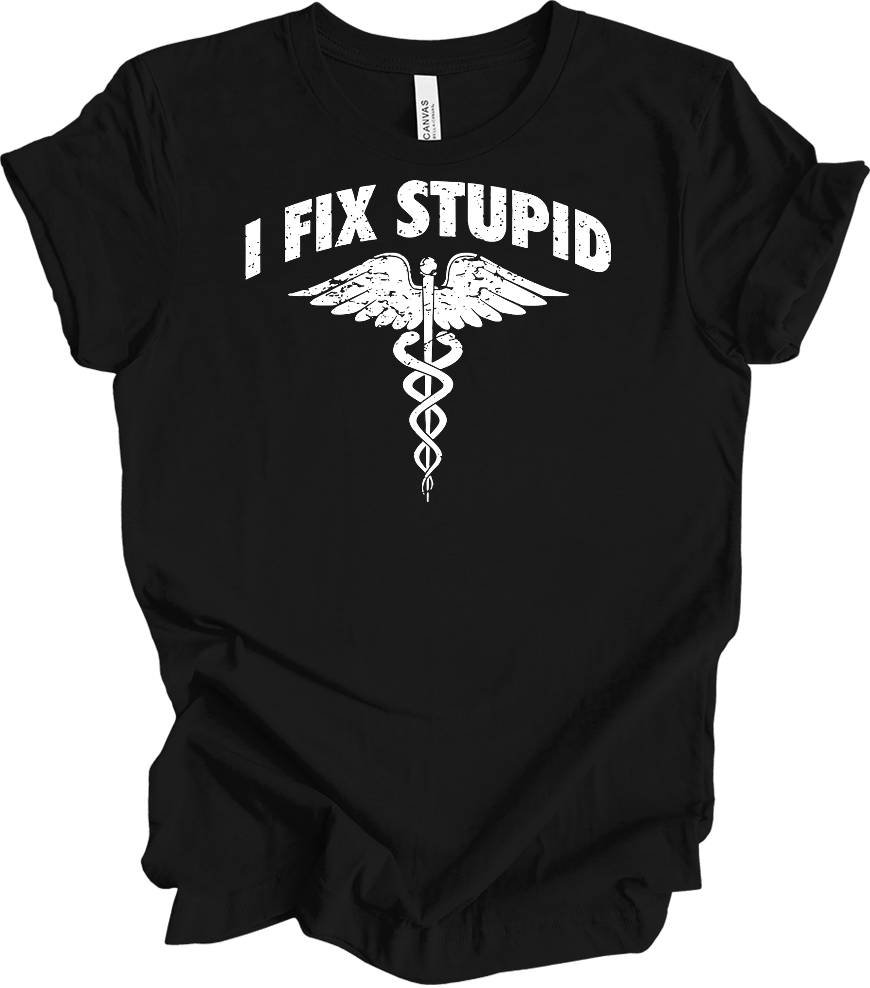 Paramedic 'I Fix Stupid' T-Shirt in Black