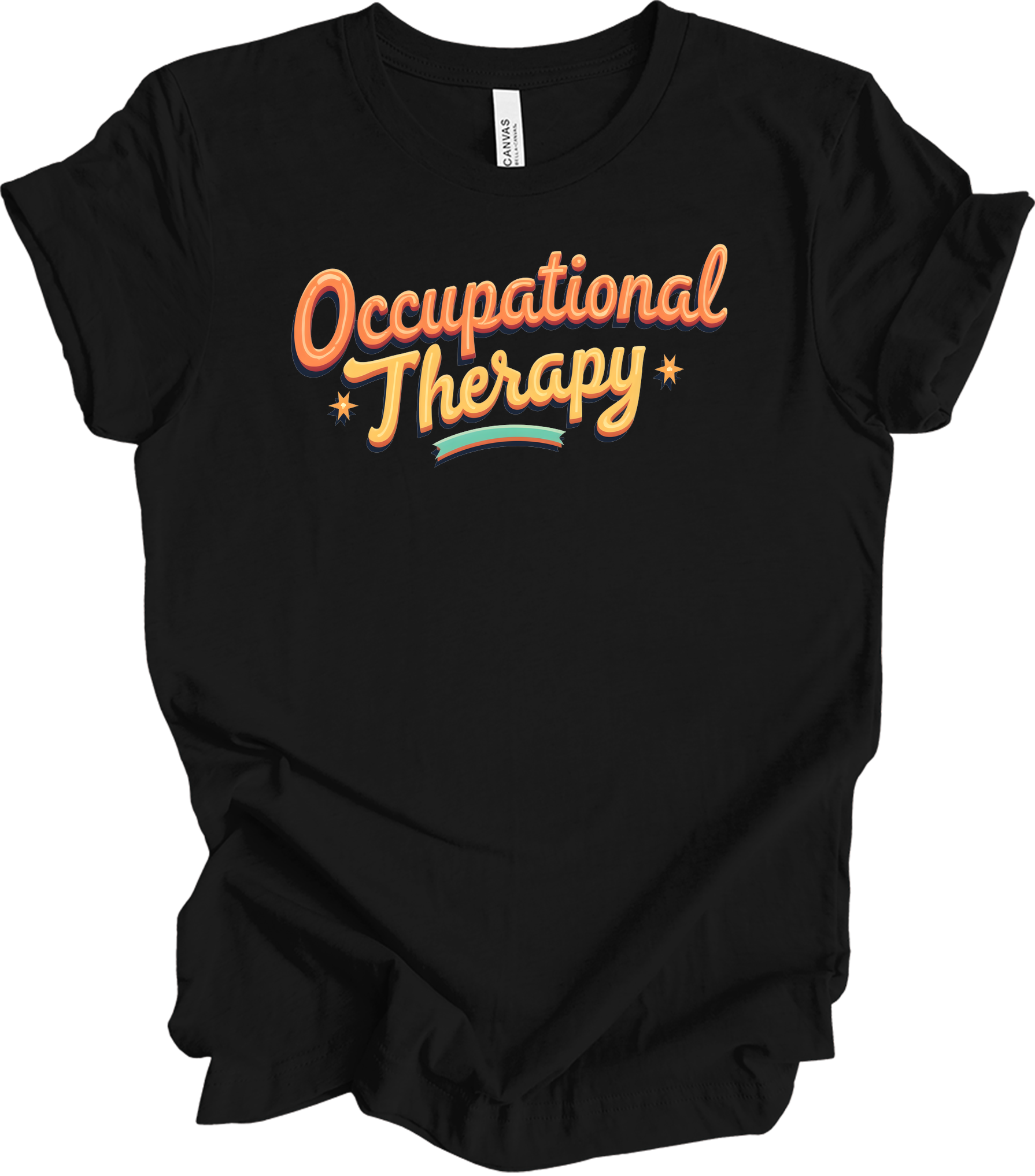 Retro Occupational Therapy T-Shirt in Black