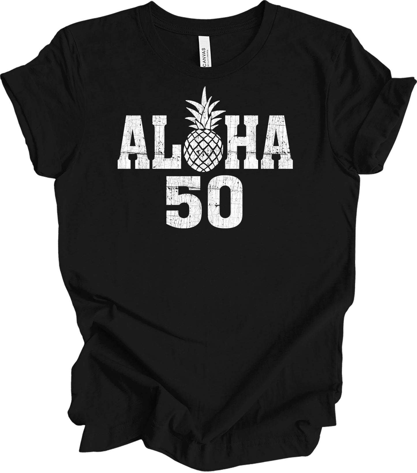 Aloha 50 Pineapple T-Shirt in Black