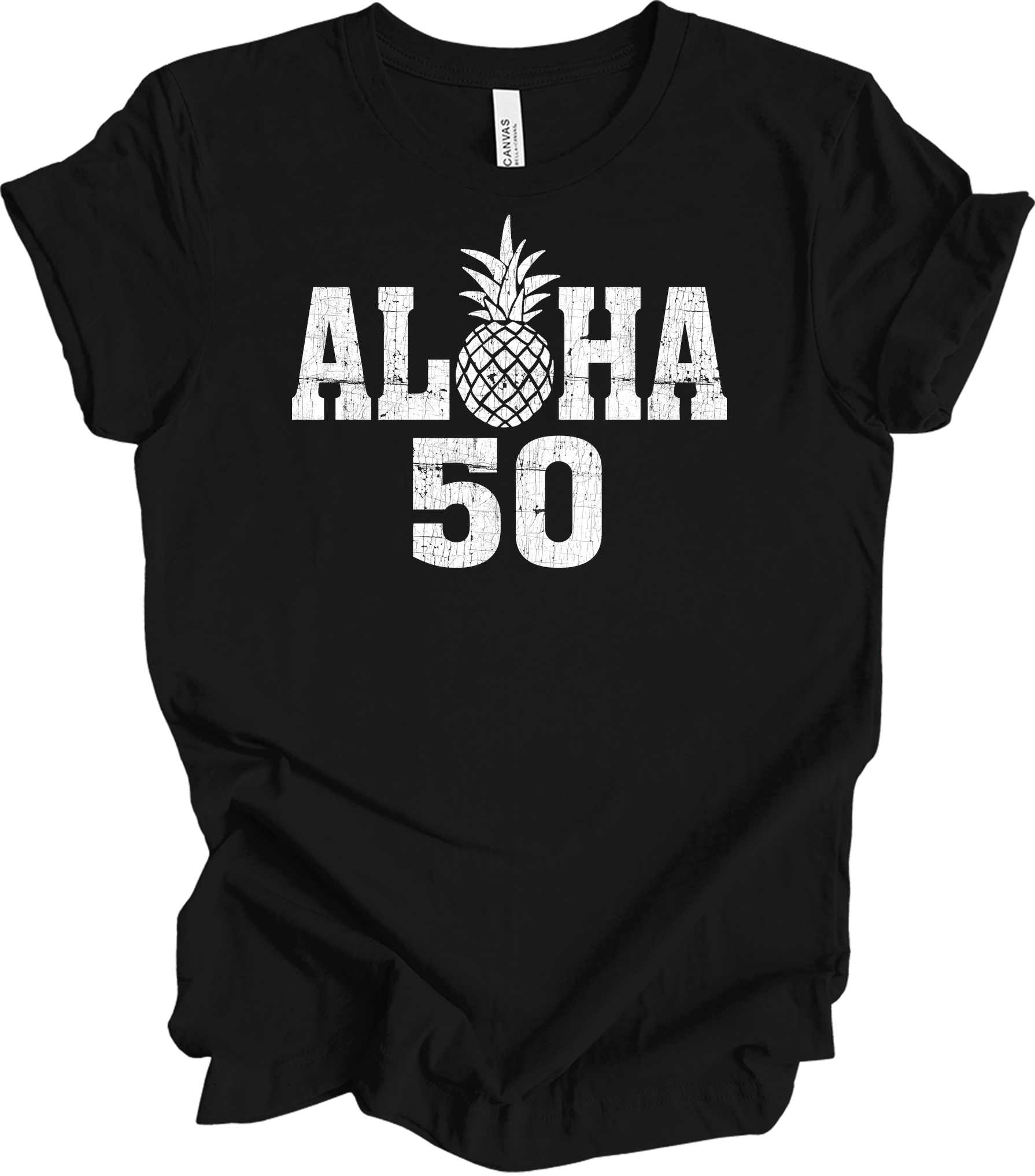 Aloha 50 Pineapple T-Shirt in Black