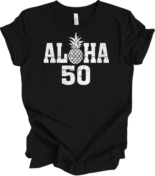 Aloha 50 Pineapple T-Shirt in Black