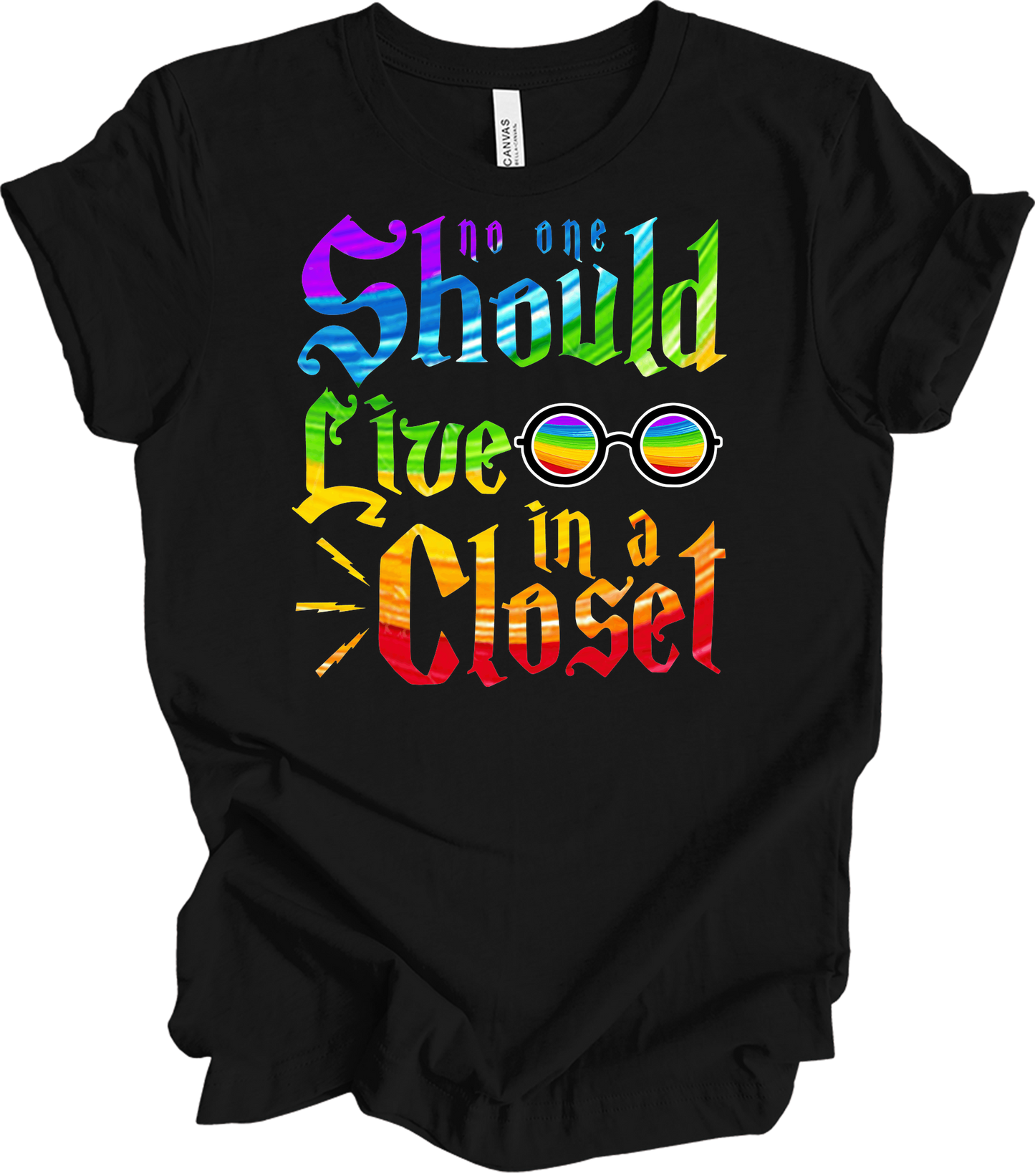 Live in a Closet Pride T-Shirt in Black