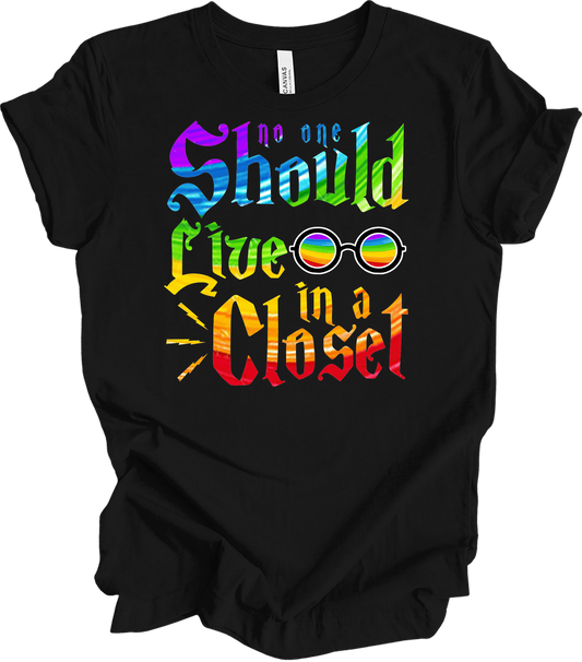 Live in a Closet Pride T-Shirt in Black