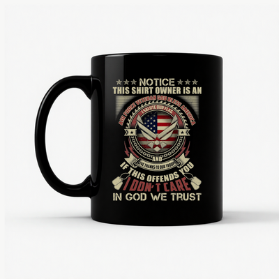 Air Force Veteran US Military Patriotic Mug in Black