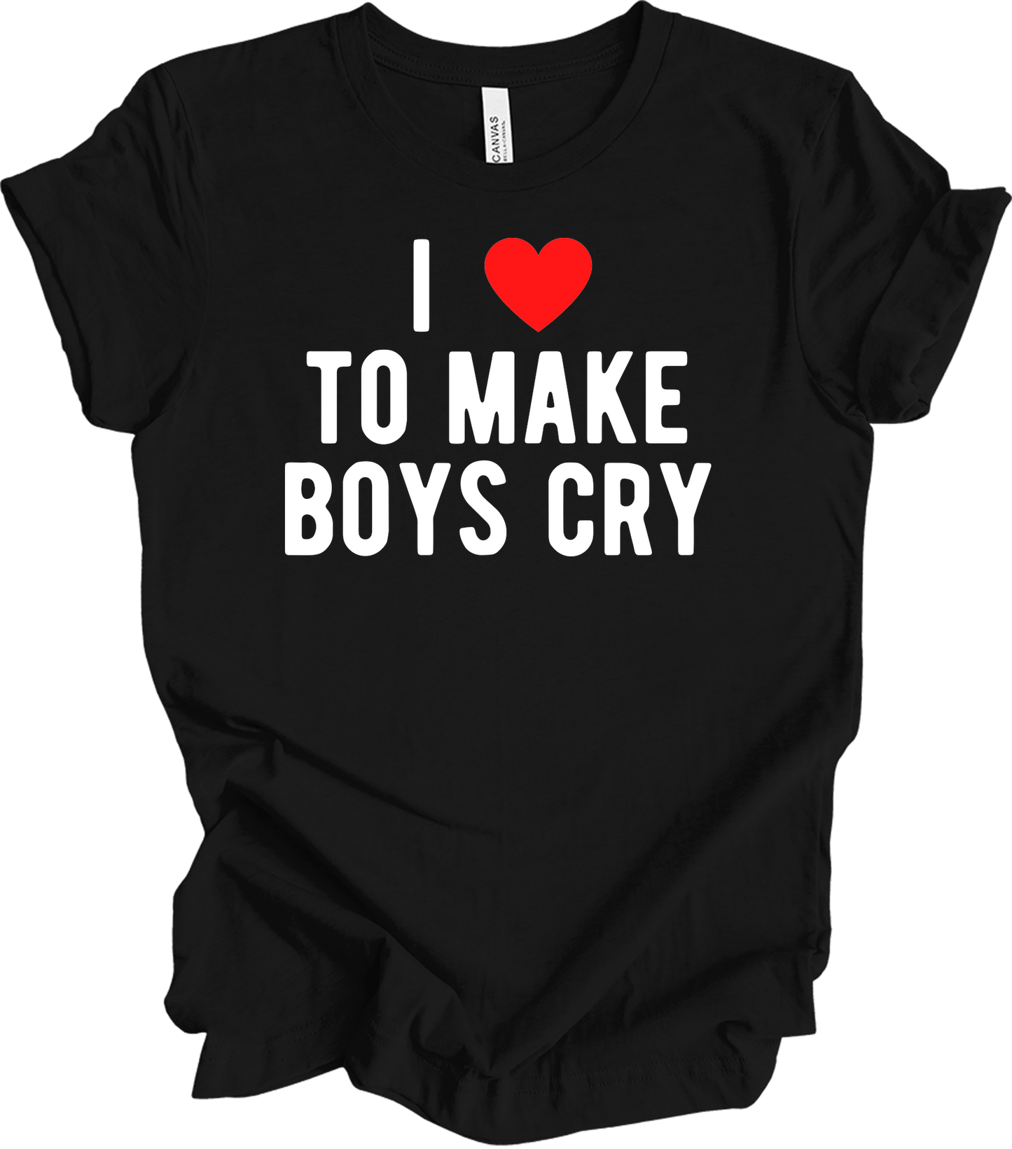 I ❤️ To Make Boys Cry T-Shirt in Black