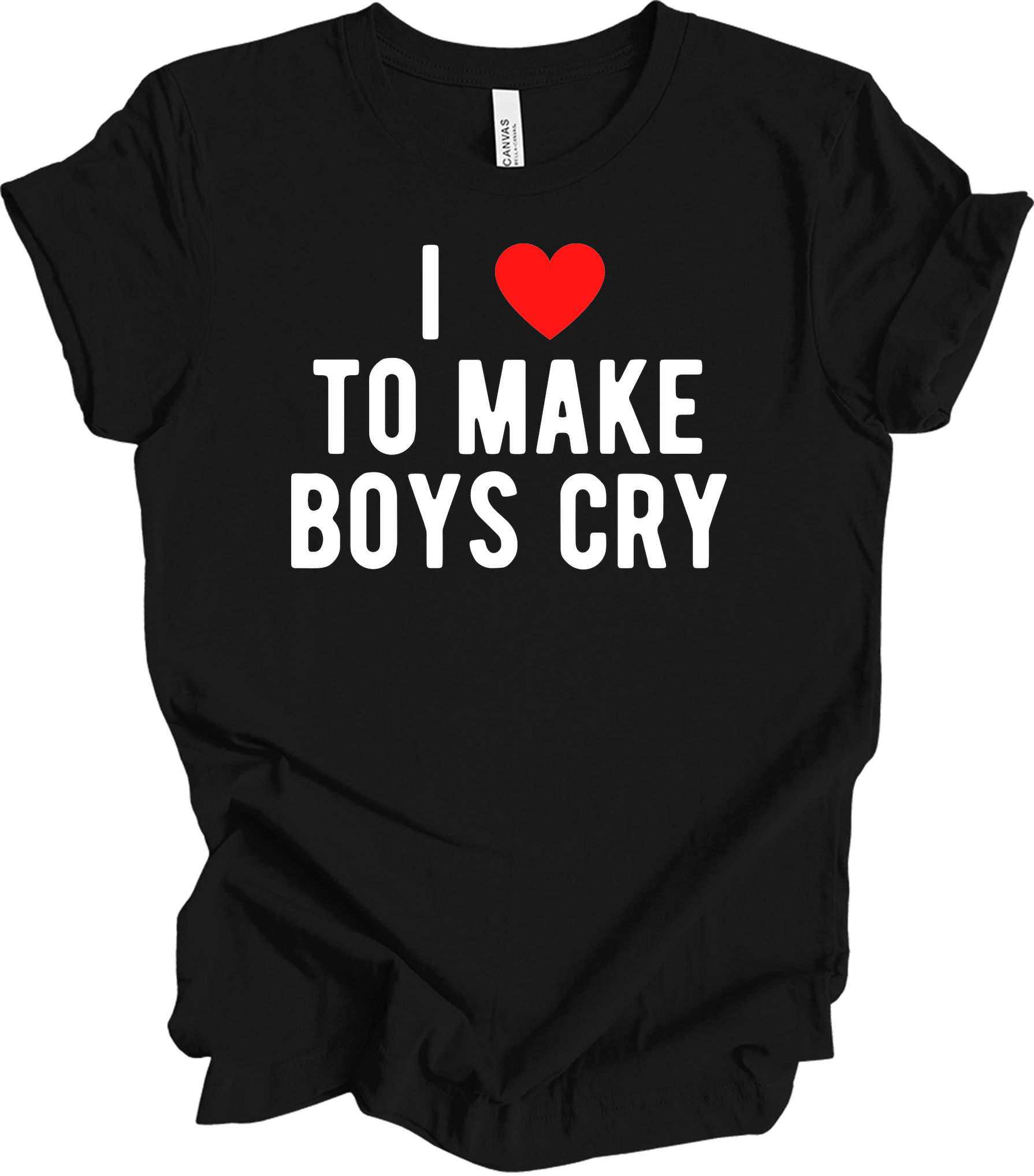I ❤️ To Make Boys Cry T-Shirt in Black