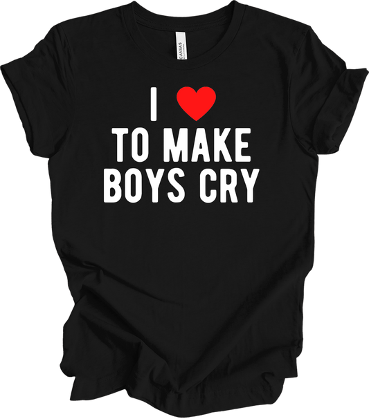 I ❤️ To Make Boys Cry T-Shirt in Black