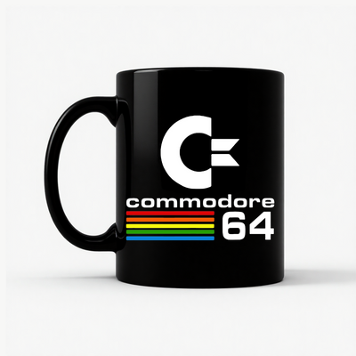 Commodore 64 Retro 80s Gaming Mug - C64 Rainbow Stripe