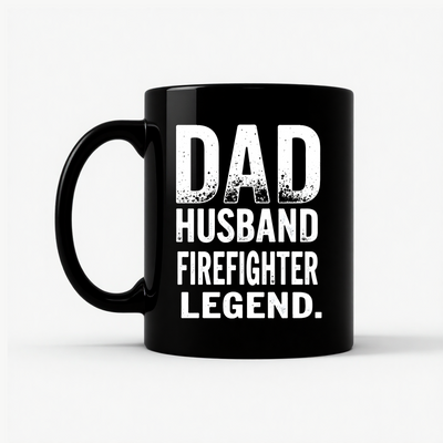 Firefighter Legend Gift Mug in Black