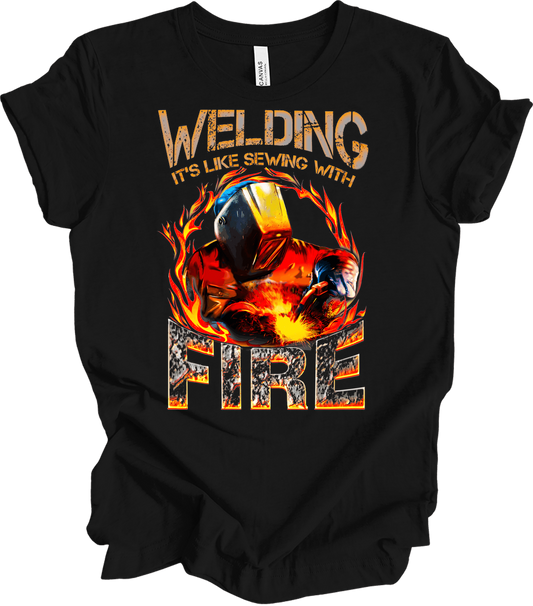 Welding: Sewing with Fire T-Shirt in Black