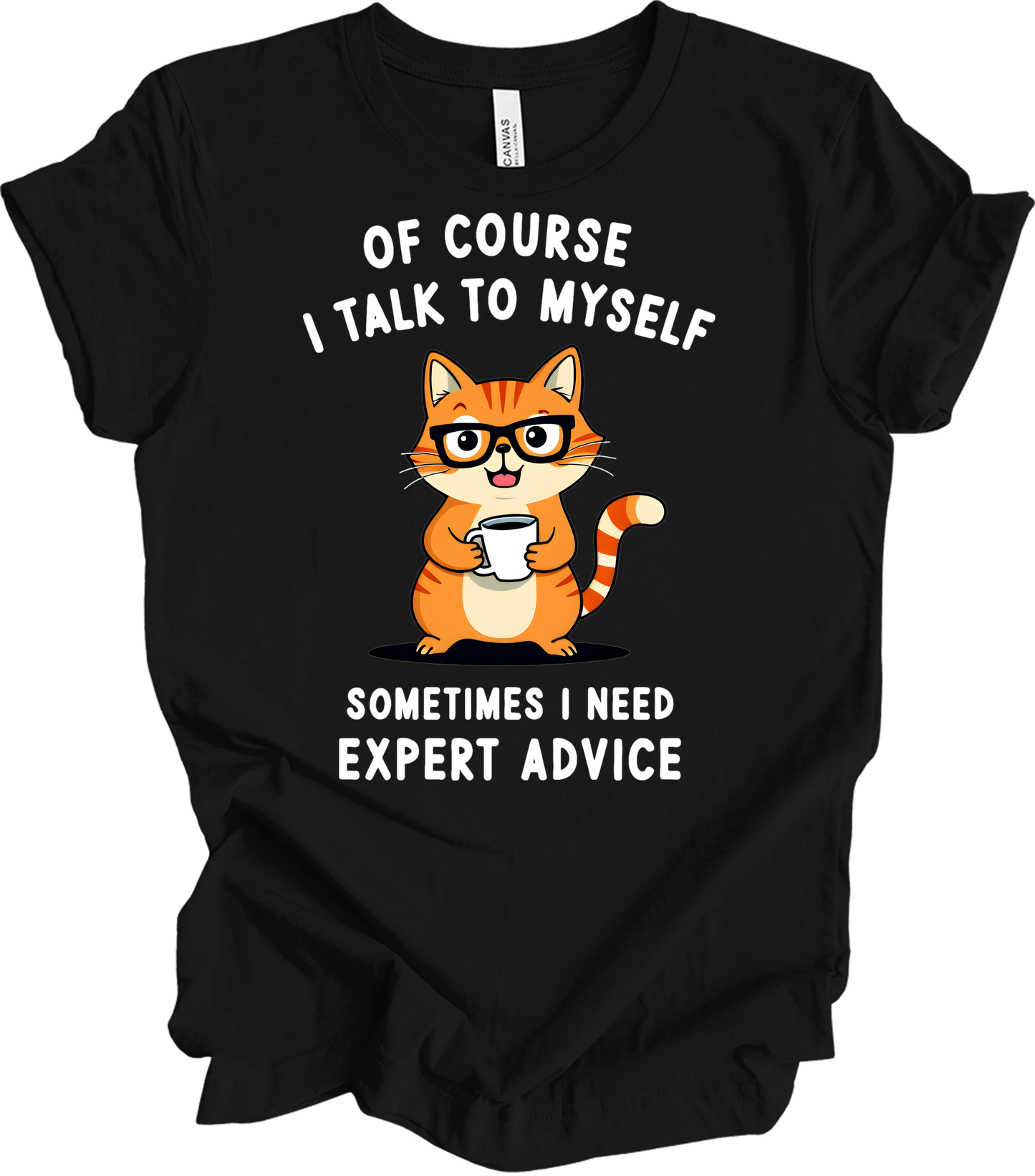 Cat Lover Talk to Myself T-Shirt in Black