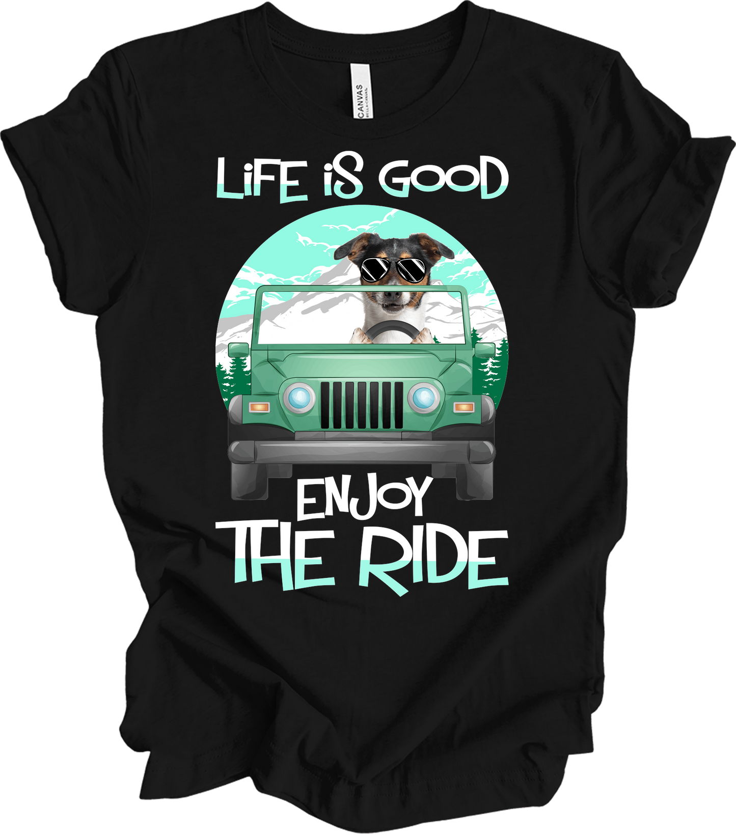 Jeeps and Dogs - Funny Jack Russell Terrier Owner Gift T-Shirt in Black