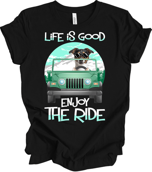 Jeeps and Dogs - Funny Jack Russell Terrier Owner Gift T-Shirt in Black