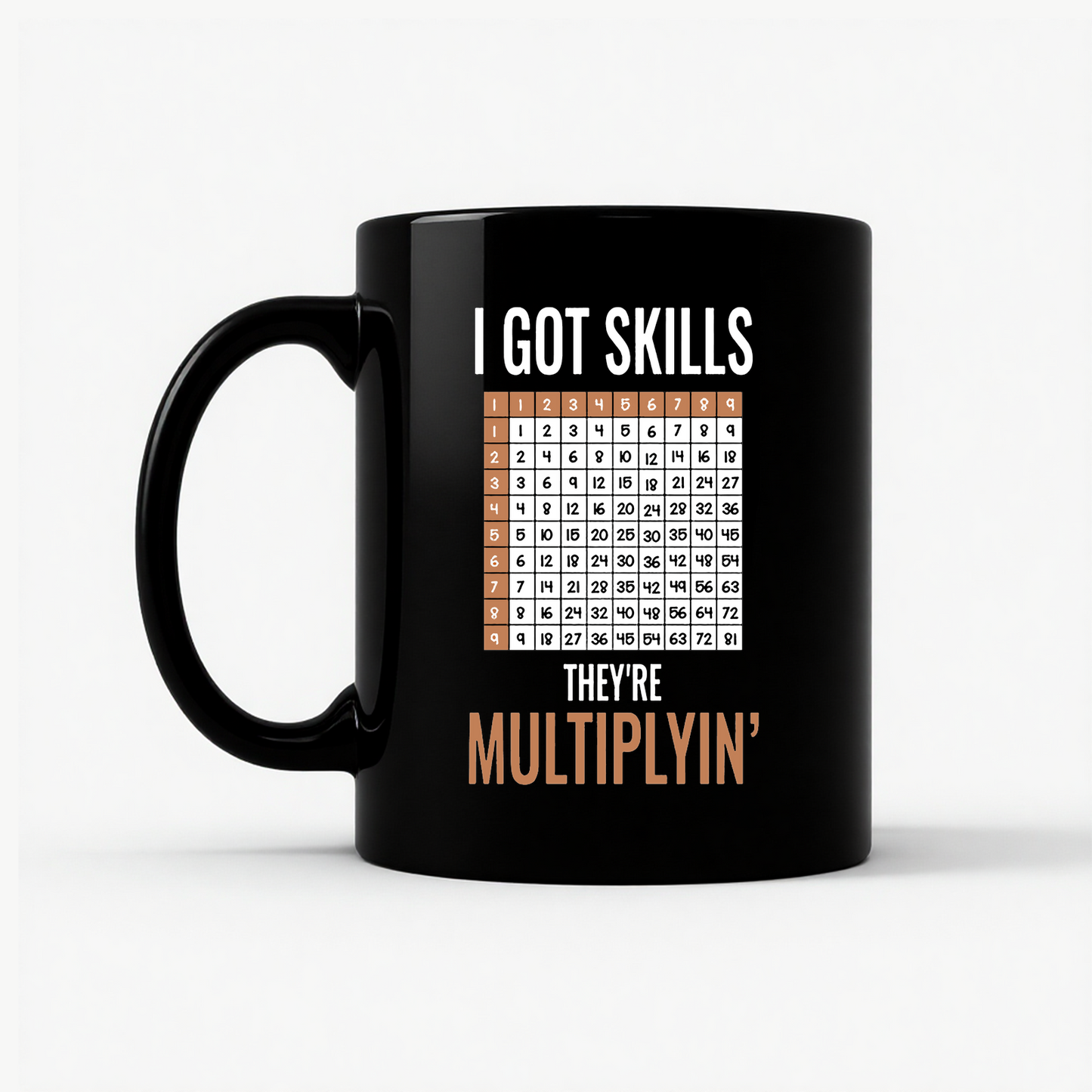 Math Teacher - I Got Skills They're Multiplyin' Funny Mug in Black
