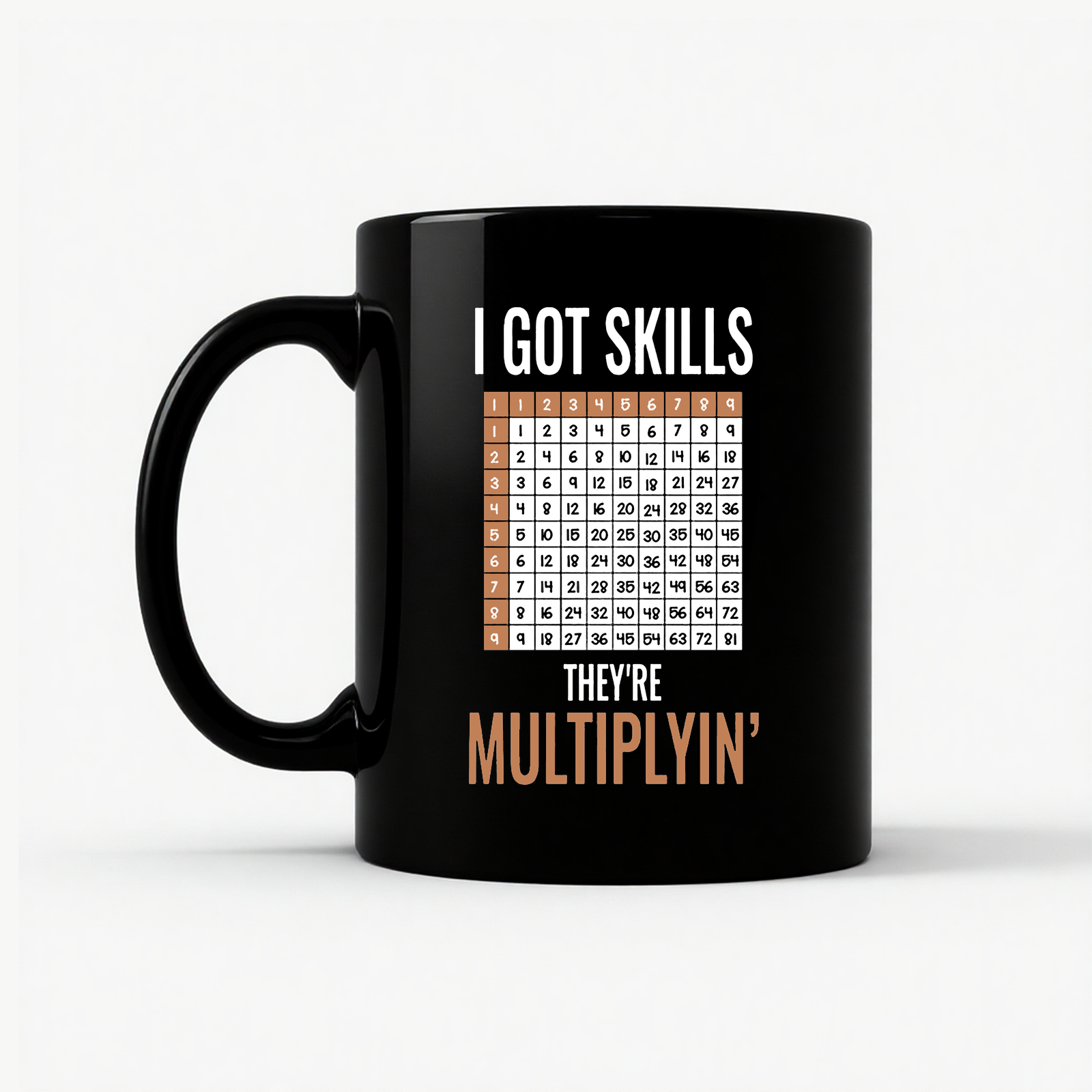 Math Teacher - I Got Skills They're Multiplyin' Funny Mug in Black