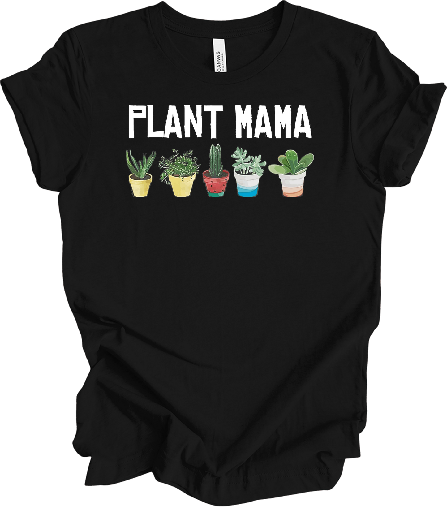 Plant Mama - Cute Plants T-Shirt in Black