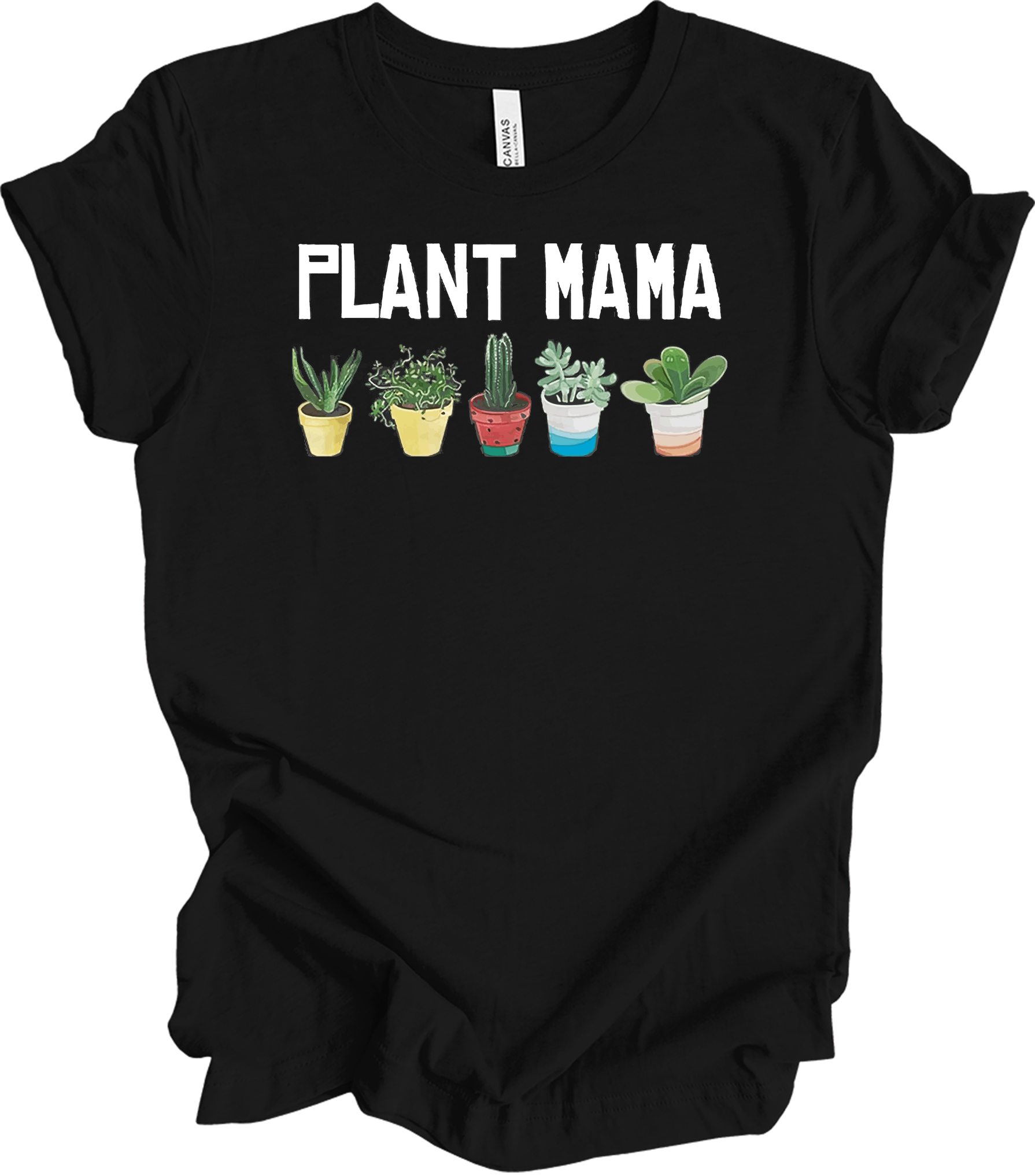 Plant Mama - Cute Plants T-Shirt in Black