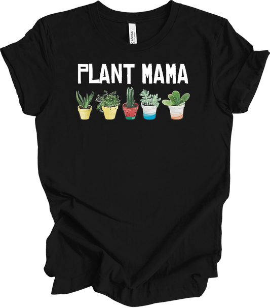 Plant Mama - Cute Plants T-Shirt in Black