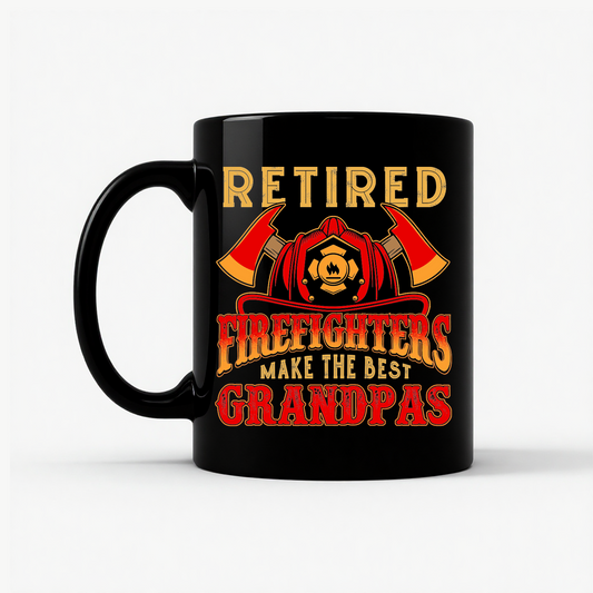 Retired Firefighter Grandpa Mug in Black