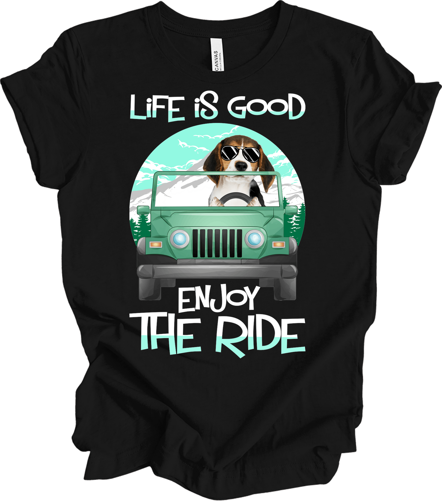 Beagle Life is Good T-Shirt in Black