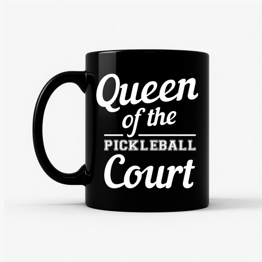 Pickleball Queen of the Court Mug in Black