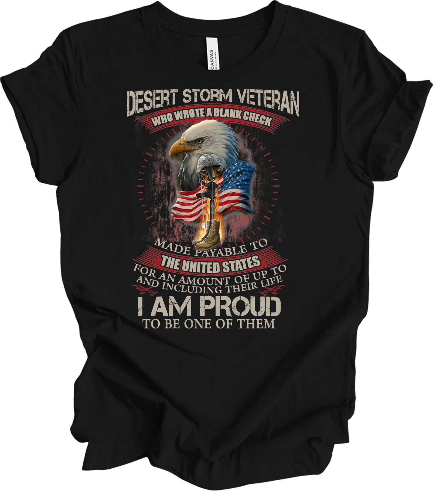 Desert Storm Veteran T-Shirt in Black