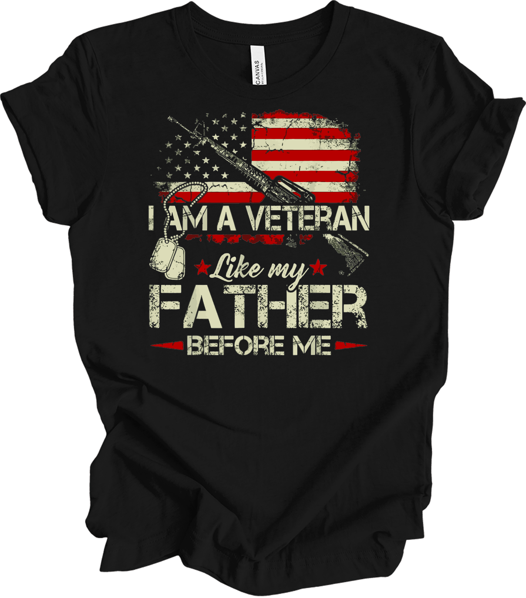 Veteran Like My Father T-Shirt in Black